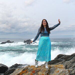 Blackmilk Blue Sequin Midaxi Skirt